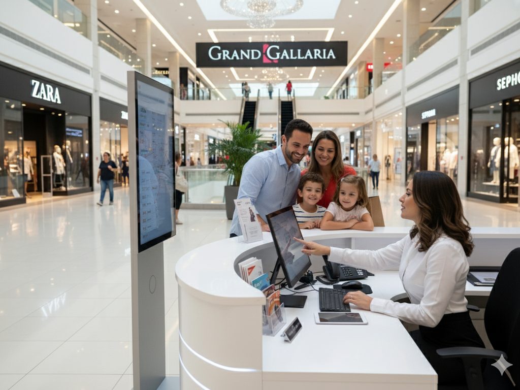 Equipe de recepção e atendimento da Caiafa Facilities em operação