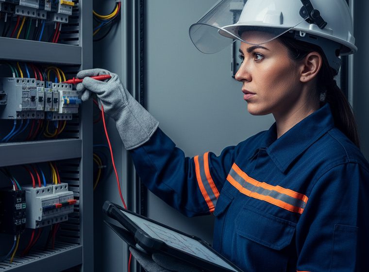 Profissional em manutenção de quadro elétrico